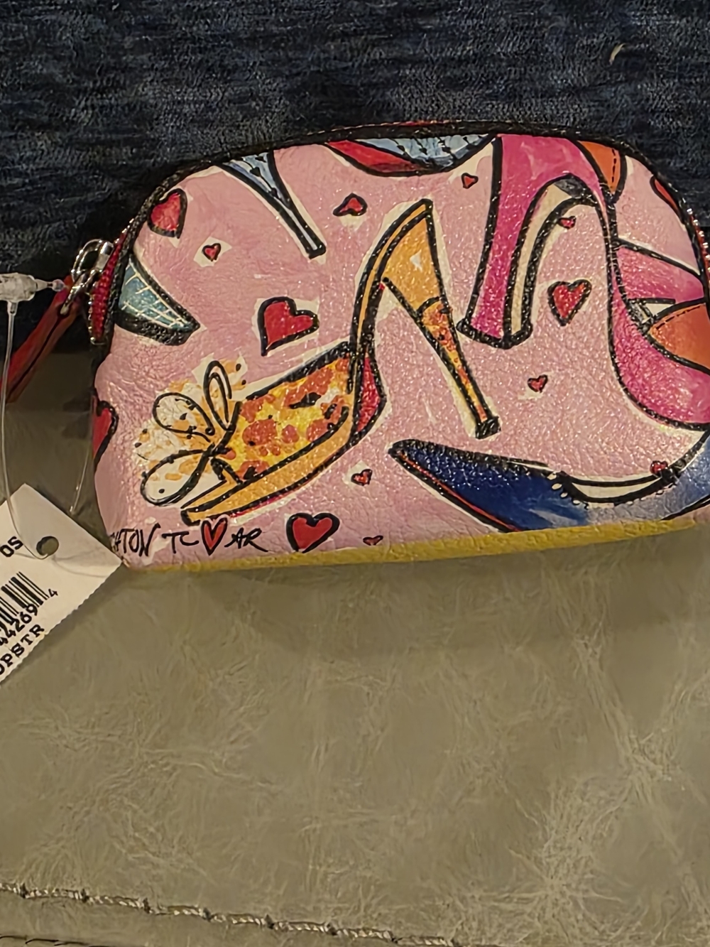 BRIGHTON Fashion High Heels shoes fashionista Cardio mini coin bag purse Leather